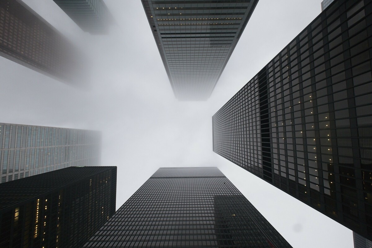 Foggy Office Towers