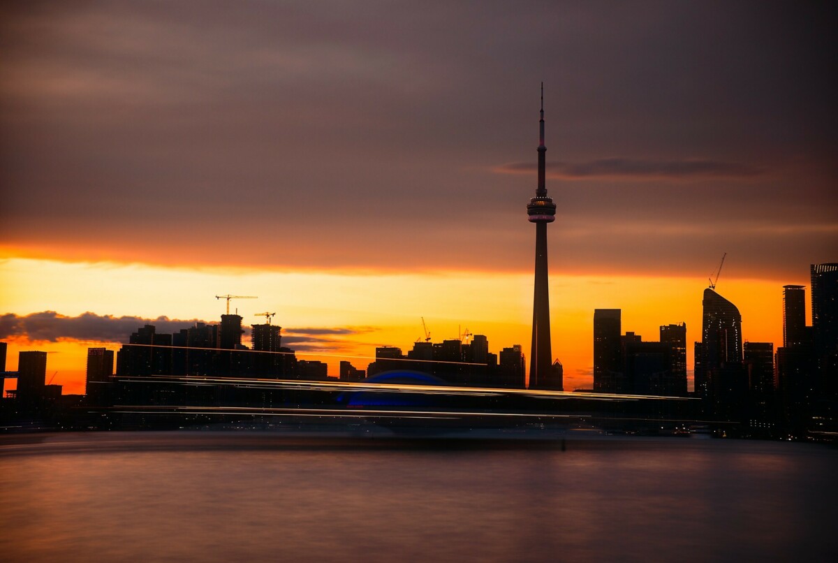 Toronto Sunset - Ferry Light Trails