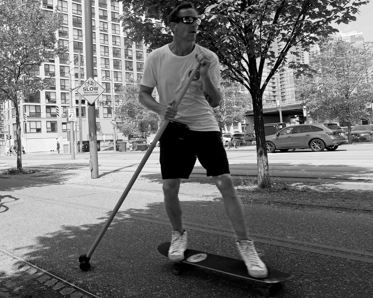 Row, row, row your skateboard gently down the sidewalk