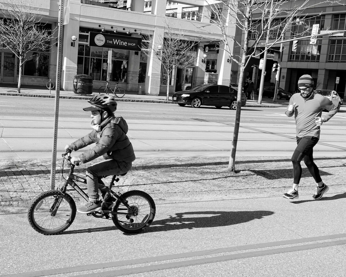 Bicycle and Jogger