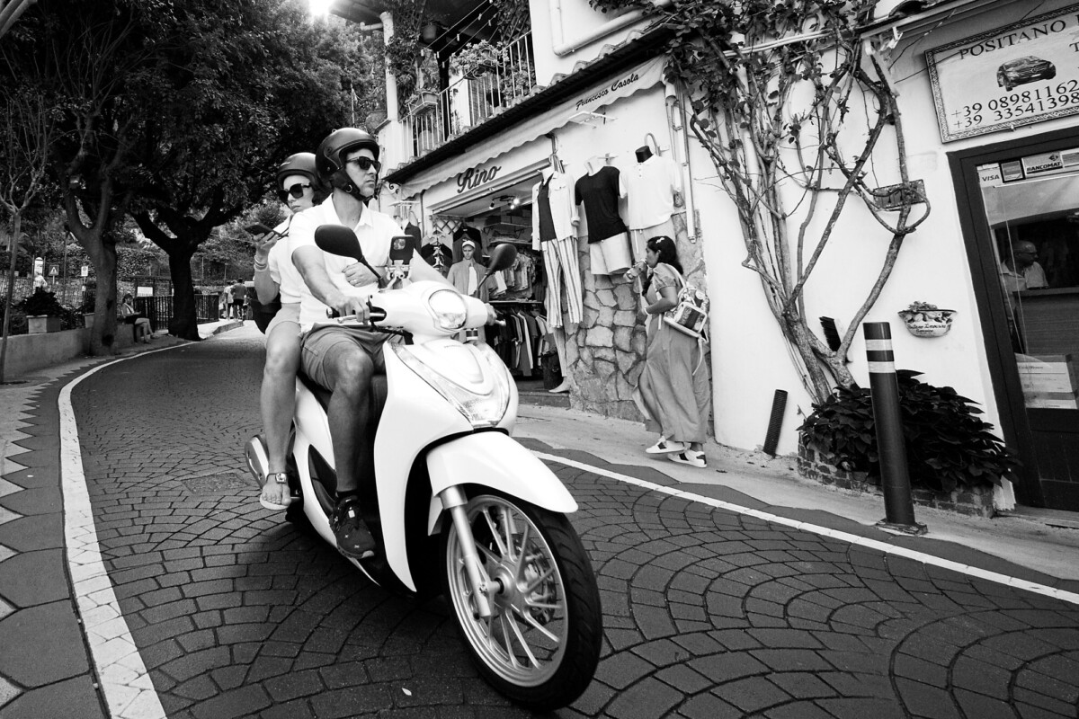 Motorcycle in Positano, Italy